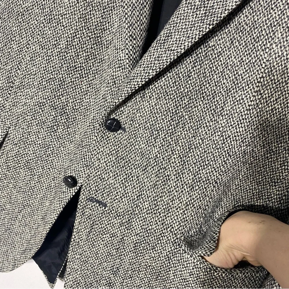 Vintage Harris Tweed Grey Wool Blazer Suit Jacket 44L - Picture 8 of 15